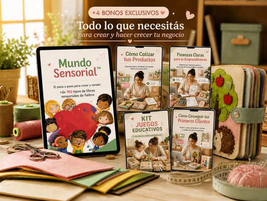 +100 Moldes de Libros Sensoriales en Fieltro + 4 Bonos de Regalo | Descarga Digital en PDF